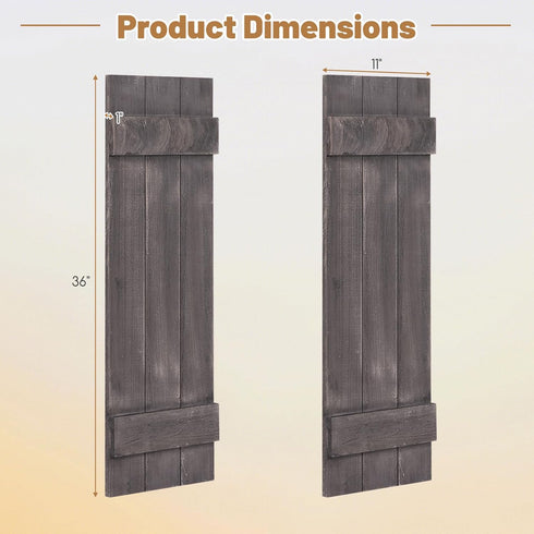 GOFLAME Wood Shutters for Wall Decor, Reclaimed Wood Board and Batten, Exterior & Interior Rustic Farmhouse Window