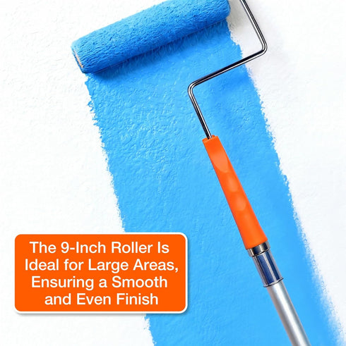20-Piece 9" 4" (3 King Origin Paint Roller Kit, & Paint Roller with Extension Pole ft), Paint Tray & Liners, Brush |
