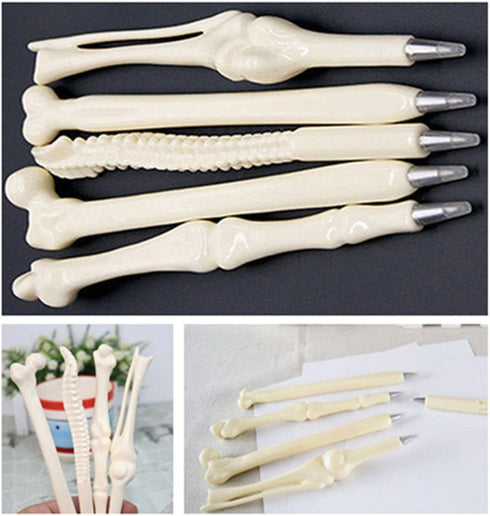 MagicW Creative Novelty Bone Shape Ballpoint Pens, Finger Pen, Nurse Doctor Stationery Gift, Pack of 5