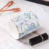 Pencil Holder for Desk Organizer, Ceramic Floral Pattern Storage for Writing Utensils, Makeup Brush Holder - Blue