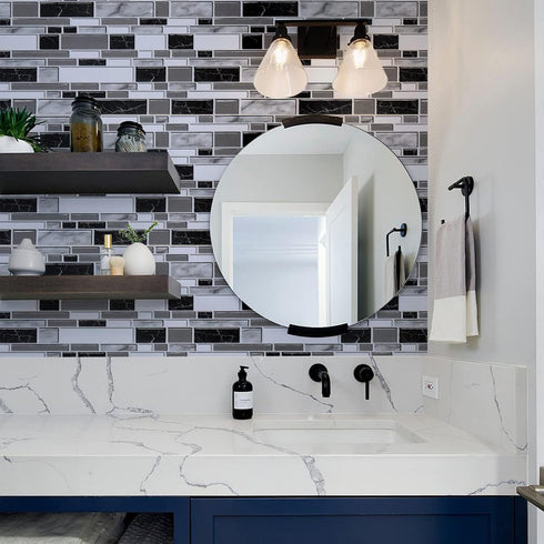 Livebor Peel and Stick Backsplash Wallpaper, 11.8inch x 196.8inch Tile Contact Paper for Kitchen Countertops