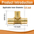 12 Pcs 3/4 inch Brass PEX Fitting, Straight/90 Degree Elbow/Tee Coupling for Water Pipes with Clamp Ring
