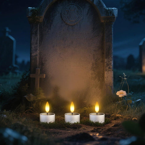 SoulBay 6 Pack Solar Tea Lights Outdoor Waterproof, Small Flameless Flickering Small Bright LED Candles Lights