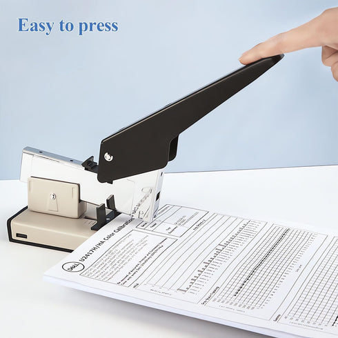 M&G Heavy Duty Stapler, 1000 Staples, 100 Sheet High Capacity, Large Metal Office Stapler - Black & White