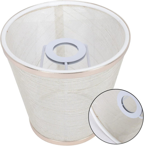 DOITOOL Cloth Lampshade Replacement Accessory Round Design Gold Trim for Home and Restaurant Lighting Versatile Light