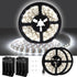 USB LED Light Strip White with Battery Box (Batteries Not Included), 16.4ft