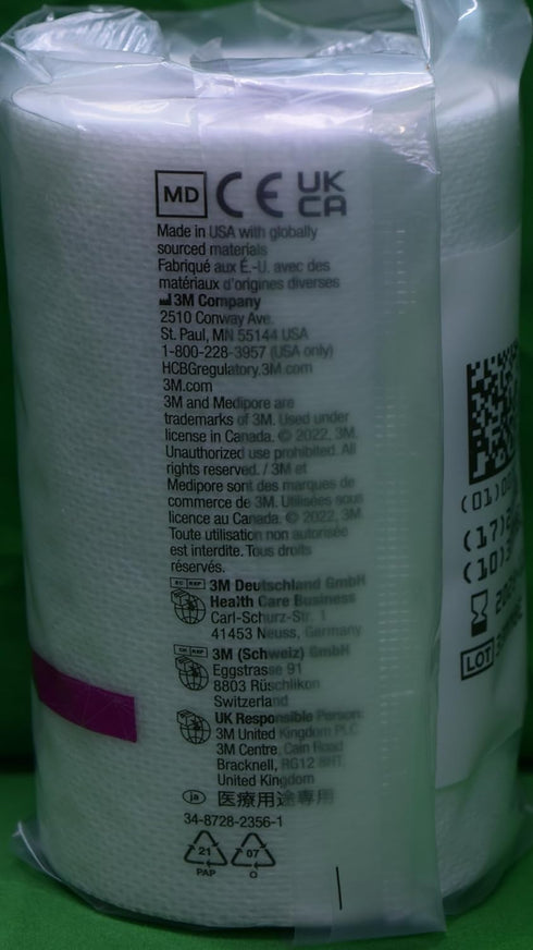 3M 4" 10 (3 Medipore H Soft Cloth Surgical Tape - wide by yards Rolls)