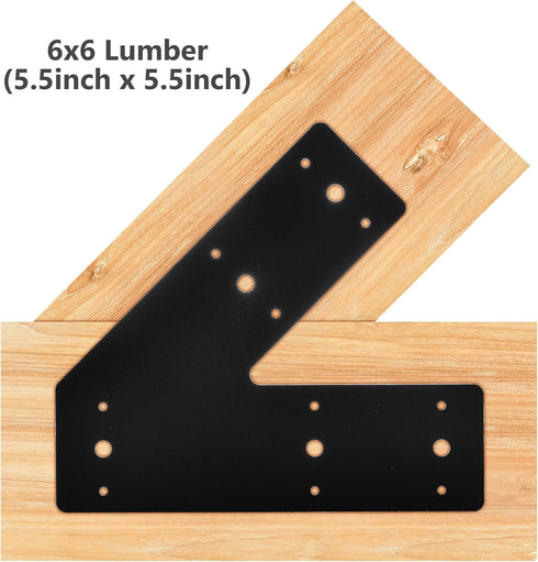 45 Degree Angle Flat Bracket (2 pc) with Powder Coating, Mending Plate, Angled Brackets for Truss and Framing