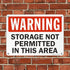 SmartSign "Warning - Storage Not Permitted In This Area" Sign, 10" x 14" Plastic