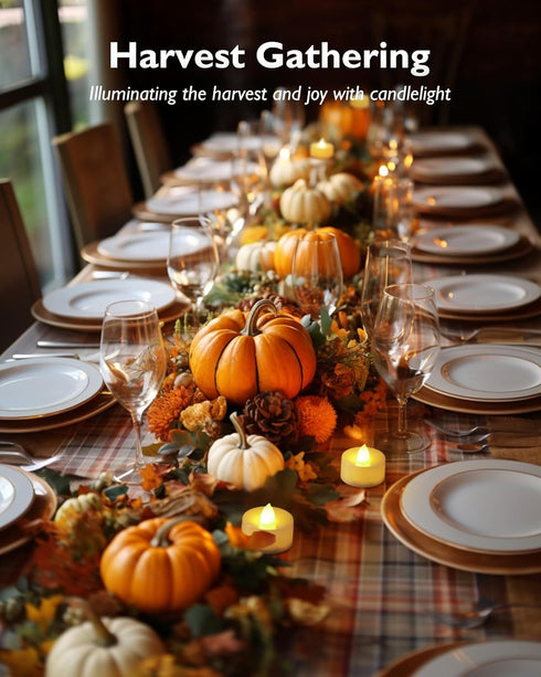 Homemory 12Pack Flameless LED Tea Lights Battery Operated, 200+ Hours Electric Fake Candles for Votive, Halloween,