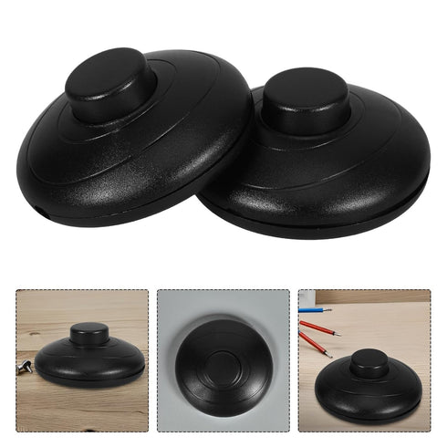 2pcs Zerodeko Floor Lamp Foot Pedal Switch, Black Inline Push Button On/Control, LED Light Inline Footswitch for Lamp