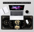 Black & Gold Large Mouse Pad, Boho Snake Witch Desk Mat for Desktop, 35.4x15.7 in for Gaming & Office