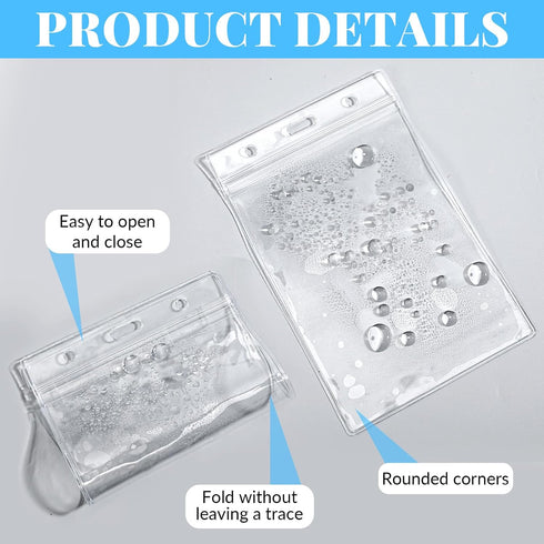 LIQWEI 20Pcs Vertical Badge Holders, ID Card Badge Holder, Plastic Name Tag Holder Social Security Cards Protector