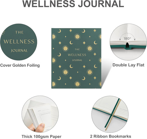91-Day And Per Se Wellness Journal Self Care & Mental Health Planner | Track Sleep, Diet & Goals with Lay-Flat