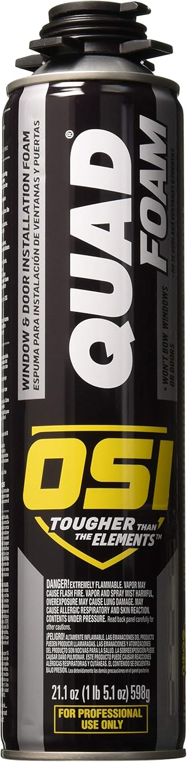 OSI - Henkel Corporation 1866185 Osi Quad Window and Door Sealant, 21.1 Oz Aerosol Can, Foam, Tan