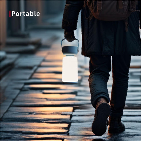 Dimmer, LED Outdoor Portable Cordless Table Lamp with Handle, Rechargeable Battery, Stepless Waterproof Hanging LED