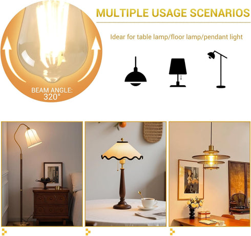 phwii Bulbs,Remote Bulb,ST64 Bulbs Control,800LM 6W (60W Equivalent),E26 Base,Dimmable 2700K-6500K, 2-Pack(2 Bulbs+1