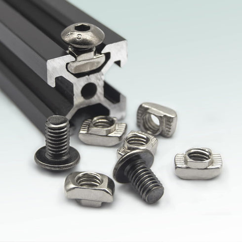 150 Sets Screws Nuts Kit for 2020 Series Corner Bracket Connector, 150Pcs M5 T Nuts + 150Pcs M5 Screws