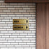 Standard Men Women Restroom Sign - Large Brushed Gold - 1 Set (2 pcs)