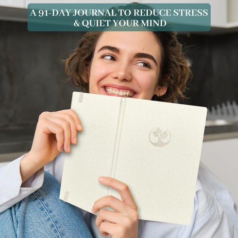 91 Mental Health & Anxiety Journal, Days Mood Tracker Journal for Mindfulness, Self Care & Stress Relief, Guided CBT