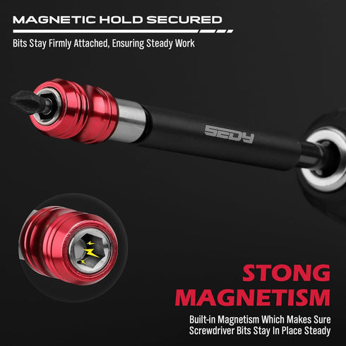 Magnetic Screwdriver Bit Holder Set, 2-Piece 1/4 Inch Hex Shank Quick Release Extension Adapter for Impact Driver