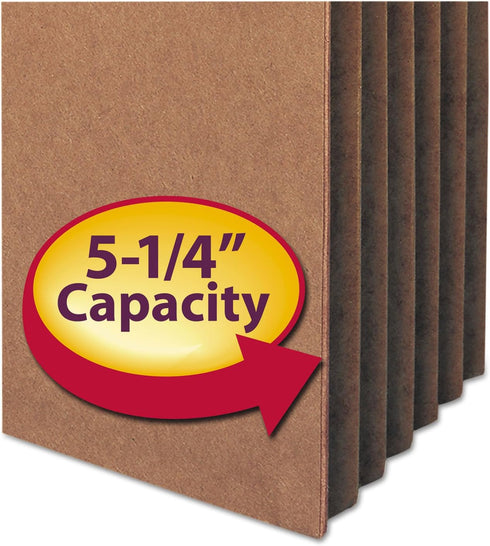 Smead File Pocket, Letter Size, Straight-Cut Tab, 5-1/4" Expansion, Redrope, 10 per Box (73234)