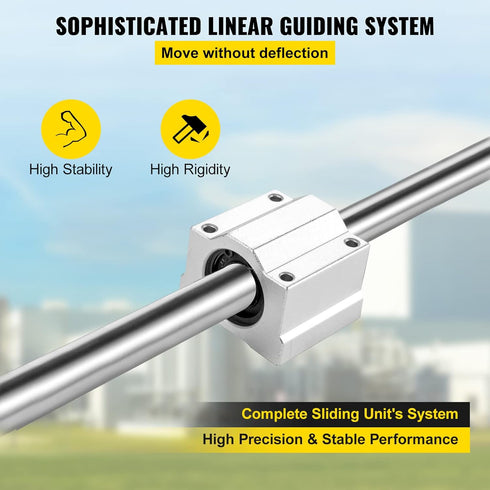 BestEquip Linear Rail Slide Set - 2PCs 20mm x 1000mm with 4Pcs Block Bearings and Shaft Support