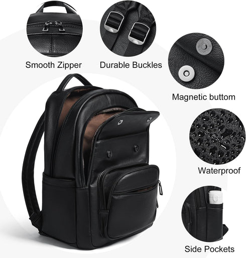 37L Backpack Pack Backpack Leresas Purse for Women Mens Work Travel Teacher Back Laptop Business Vegan Leather Fashion