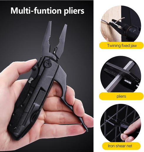 14 in 1 Multitool Pocket Knife Set for Men, Tactical Multi Tool Plier with Nylon Sheath for Outdoor Camping Survival
