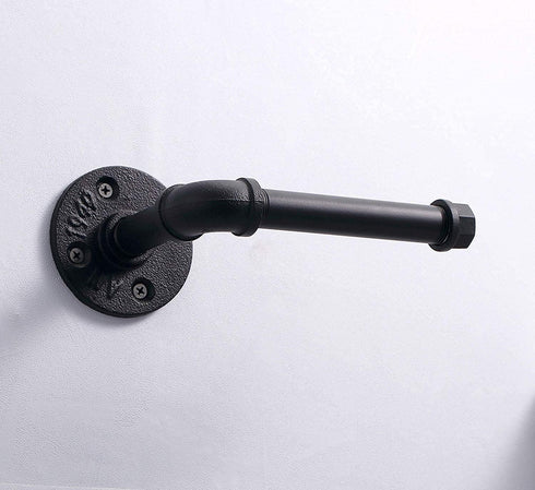 Industrial Style Toilet Paper Holder, Vintage Metal Iron Pipe Wall Mounted Towel Rack for Bathroom Kitchen (Rust Free,