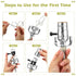 Honoson 2 Pcs Lamp Repair Kit Table Lamp Rewire Kit Lamp Parts Lamp Repair with 3 Way Socket All Parts Needed and Instructions DIY Lamp Wiring Parts Lamp Rewire Kit for DIY Lamp Design Repair(Silver)
