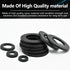350pcs Black Nylon Flat Round Washer Spacer Assortment Kit - 7 Sizes M2-M8, Countersunk Plastic Gasket Rings