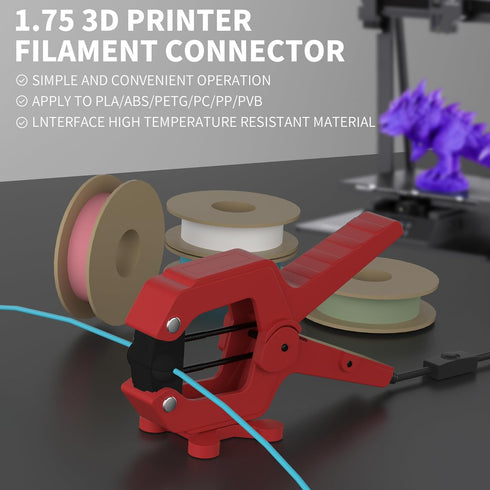 1.75mm Filament Connector | Easy Operate Filament Welder for 3D Printer, Filament Fuser Joiner for PLA/ABS/PC/PETG/TPU