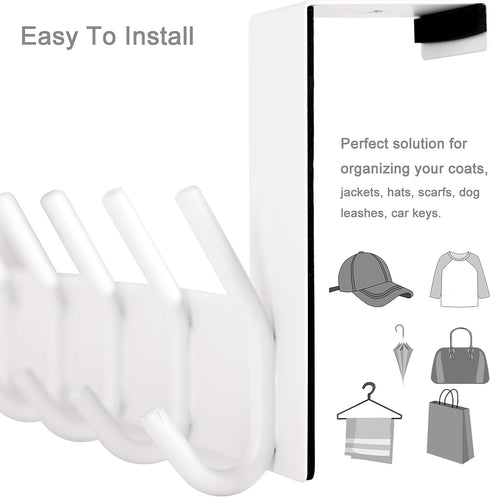 WEBI Over The Door Hooks, Door Hanger, Towel Rack, Coat Rack with 6 Hooks for Hanging Clothes and Hats (Bronze)