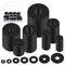 Swpeet 175Pcs Flat Rubber Washers Assortment Kit - 7 Sizes 10/12/16/18/20/25/30mm Heavy Duty Black Rubber Pads