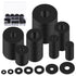 Swpeet 175Pcs Flat Rubber Washers Assortment Kit - 7 Sizes 10/12/16/18/20/25/30mm Heavy Duty Black Rubber Pads
