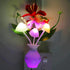 2 AUSAYE PCS Plug-in Night Light with Auto Light Sensor,RGB LED Mushroom Night Light Wall Red Lily Flower Lamp Energy