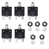 15A 125-250V AC, 50V DC Push Button Circuit Breaker, L1 Series, Manual Reset, Thermal, 5 Pack