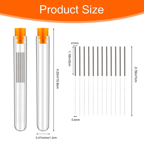 FEUNLEM 0.4mm 3D Nozzle 60PCS 3/MK8/V6, Nozzle Printer Cleaning Kit - Stainless Steel Anti-Clog Needles, Heat-Resistant