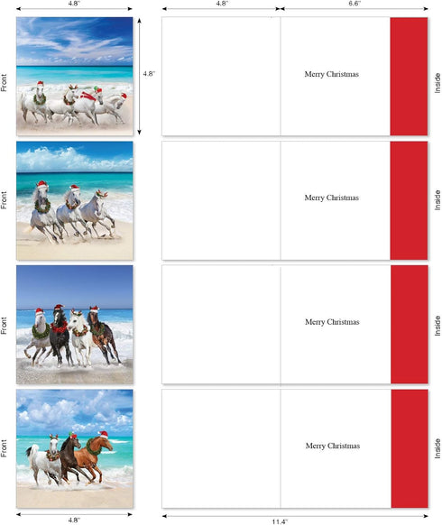 The Best Card Company Variety Pack of 12 Christmas Notecards with Envelopes, Humor Holiday Assortment for Men