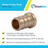 SharkBite 1/2 Inch Crimp Plug, Pack of 5, Brass Plumbing Fitting for PEX Pipe