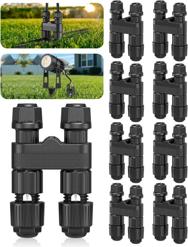 HIBOITEC Wire Connectors for Outdoor Low Voltage Spotlights/Pathway Lights/In-ground Lights/Desk Step Lights,