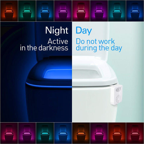 ZEZHOU Toilet Light Motion Sensor - 16 Color LED Night Lights for Toilet Bowl with Aromatherapy, Fun Gifts for Dad, Kids