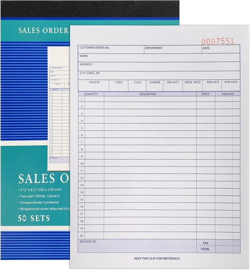 ZUFECY Carbonless 2-Part Receipt Book, Money and Rent Receipt Book, Professional Bound Edition