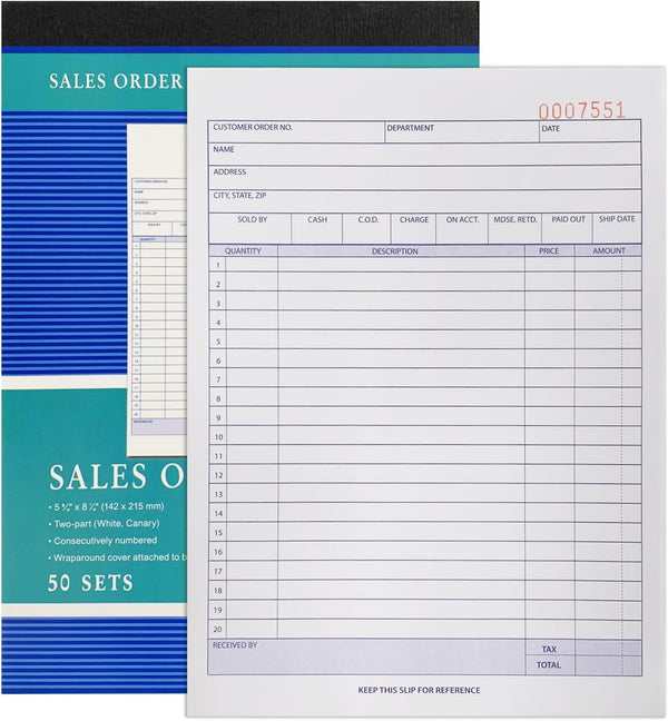 ZUFECY Carbonless 2-Part Receipt Book, Money and Rent Receipt Book, Professional Bound Edition