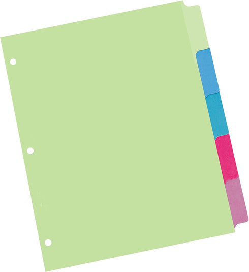Avery Big Tab Write & Erase Dividers, 5 Multicolor Tabs - 1 Set (23180)