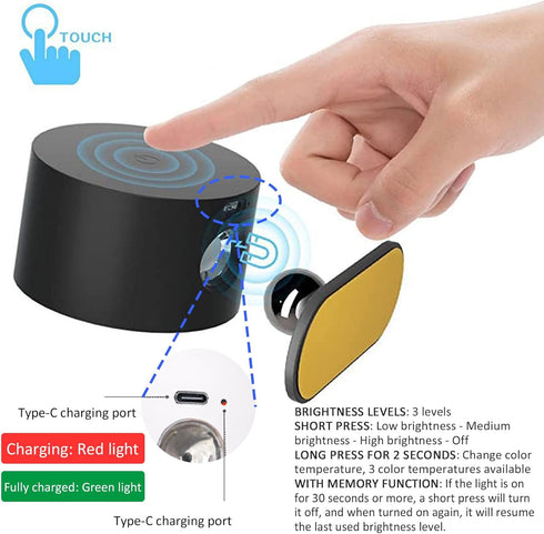 Lights Of Sweden - US 360 3 Dimmable Lights of Sweden Wall Lamps - Rechargeable Infinity Wall Lamps with Remote