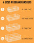 4 Pack Set, 4 INCLY Pegboard Baskets Bins Size Square Style Metal White Wire Basket for Any Peg Board Organizing Tools