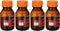 PATIKIL 4 Pack 250ml Borosilicate Glass Round Reagent Media Storage Bottles with Orange GL32 Screw Cap, Amber