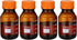 PATIKIL 4 Pack 250ml Borosilicate Glass Round Reagent Media Storage Bottles with Orange GL32 Screw Cap, Amber